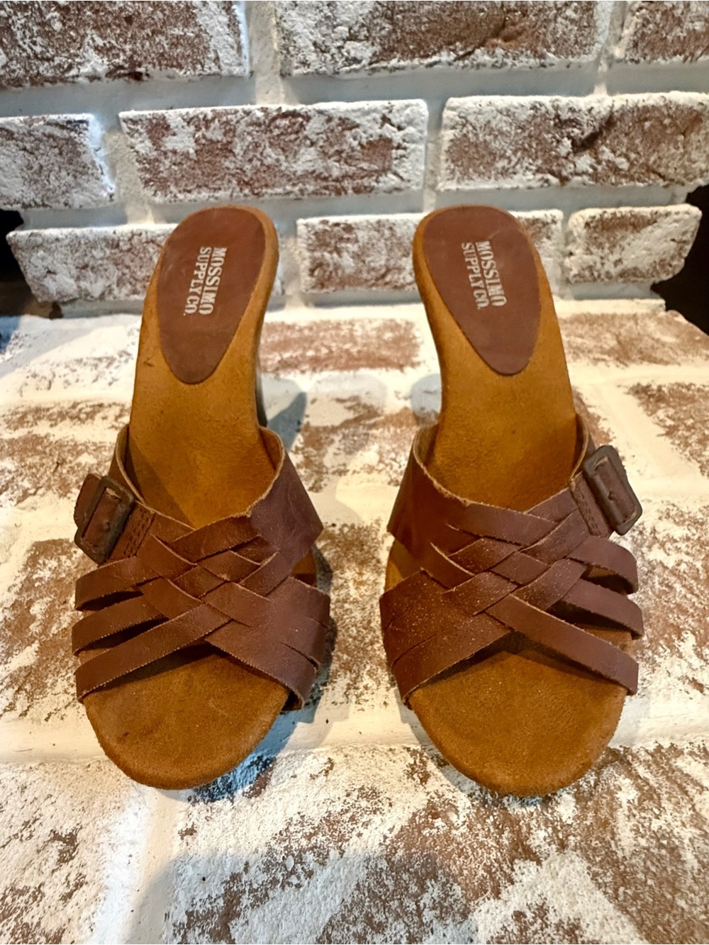 Mossimo Supply Co. Women's Brown Woven Slide Sandals-Size 7
